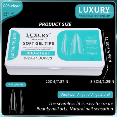 500pcs Μέσα Stiletto Nail Tips μισή κάλυψη ψεύτικο νύχι αιχμηρό σχήμα ακρυλικό τεχνητό ψεύτικα νύχι 11μέγεθος