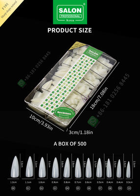 500pcs αιχμηρή μορφή κυρία Artificial Nails Half Tips και πλήρες ψεύτικο καρφί κάλυψης