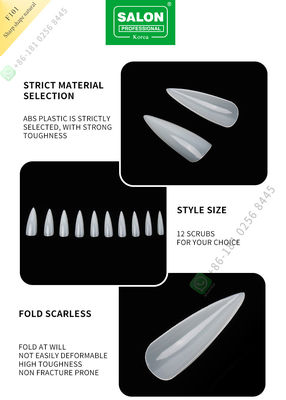 500pcs αιχμηρή μορφή γυναικείες French Style Artificial False καρφιά μισές άκρες και πλήρες ψεύτικο καρφί κάλυψης