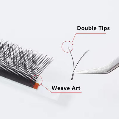 8-14mm Ατομικές ψεύτικες βλεφαρίδες CC/D/DD Curling Volume Extension Double Tips Cashmere YY Lash Extension