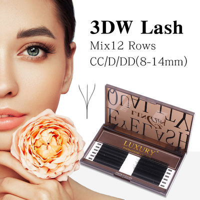 8-14mm Ατομικές ψεύτικες βλεφαρίδες CC/D/DD Curling Volume Extension Double Tips Cashmere YY Lash Extension