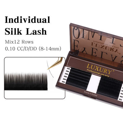 8-14mm Ατομικές ψεύτικες βλεφαρίδες CC/D/DD Curling Volume Extension Double Tips Cashmere YY Lash Extension