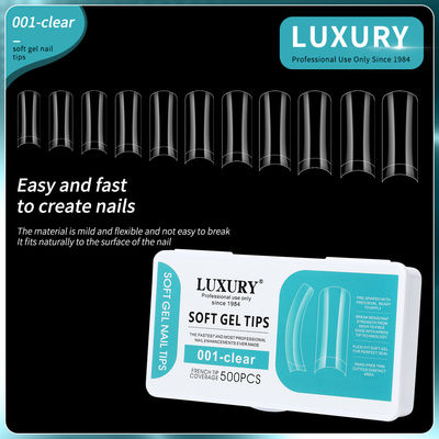 Λούξυ Clear Soft Gel Nail Tips Square Shape ψεύτικα νύχια για την επέκταση των νυχιών