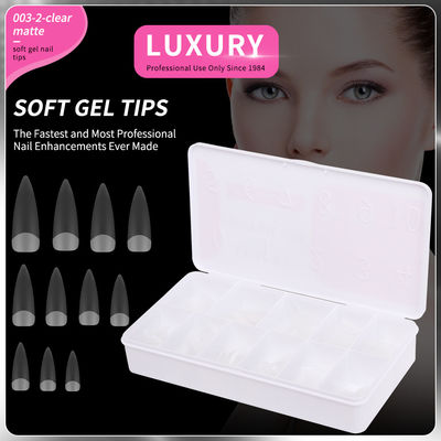 500PCS Stiletto Nail Tips Set Clear Matte Full Cover Ακρυλικά τεχνητά νύχια