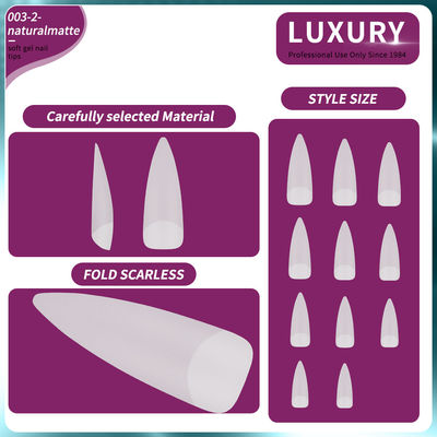 500PCS Stiletto Nail Tips Set Clear Matte Full Cover Ακρυλικά τεχνητά νύχια