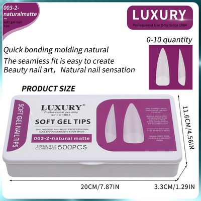 500PCS Stiletto Nail Tips Set Clear Matte Full Cover Ακρυλικά τεχνητά νύχια