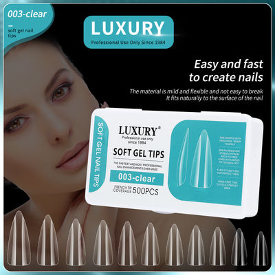 Ελαφριά Gel Nail Tips 500PCS / Box Ακρυλικά Νύλα Πίεση στα Νύλα για Nail Art Design εργαλεία μανικιούρ