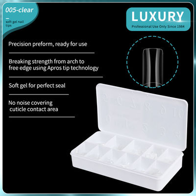 500Pcs/Box Square Shape ψεύτικα νύχια Clear Full Cover ψεύτικα νυχτικά για γυναίκες