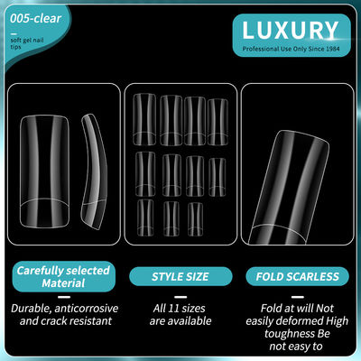 500Pcs/Box Square Shape ψεύτικα νύχια Clear Full Cover ψεύτικα νυχτικά για γυναίκες