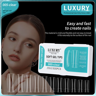 500Pcs/Box Square Shape ψεύτικα νύχια Clear Full Cover ψεύτικα νυχτικά για γυναίκες
