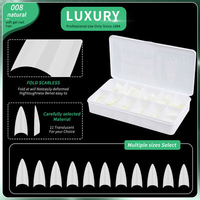 Επαγγελματική Nail Art 500PCS Αιχμηρά σχήματα ψεύτικα νύχια με υπεραπλανή σχεδιασμό 11 μεγέθη