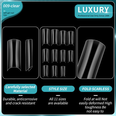 500pcs Long Ballerina Square Shape Press On Nails Μισό κάλυμμα Ψεύτικο Νύχι Για Γυναίκες