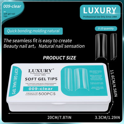 500pcs Long Ballerina Square Shape Press On Nails Μισό κάλυμμα Ψεύτικο Νύχι Για Γυναίκες