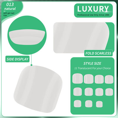 Ψεύτικα νύχια 500pcs/Box Soft Gel Full Cover Toe Nail Tips Φυσικό χρώμα Ψεύτικα νύχια για σαλόνια νυχιών