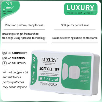 Ψεύτικα νύχια 500pcs/Box Soft Gel Full Cover Toe Nail Tips Φυσικό χρώμα Ψεύτικα νύχια για σαλόνια νυχιών