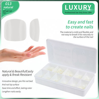 Ψεύτικα νύχια 500pcs/Box Soft Gel Full Cover Toe Nail Tips Φυσικό χρώμα Ψεύτικα νύχια για σαλόνια νυχιών