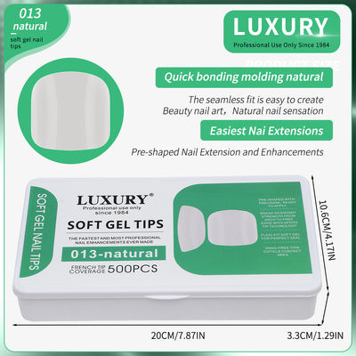 Ψεύτικα νύχια 500pcs/Box Soft Gel Full Cover Toe Nail Tips Φυσικό χρώμα Ψεύτικα νύχια για σαλόνια νυχιών