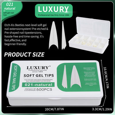 500pcs/Box Υπερ- λεπτή Stiletto Πίεση-On Νυχιά Φυσική Seamless Sharp σχήμα ψεύτικα νυχιά για γυναίκες και κορίτσια