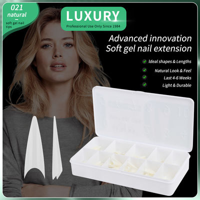 500pcs/Box Υπερ- λεπτή Stiletto Πίεση-On Νυχιά Φυσική Seamless Sharp σχήμα ψεύτικα νυχιά για γυναίκες και κορίτσια