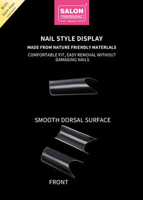 ABS Clear Matte Full Cover Fake Nails Smile Shape για σαλόνι και DIY Nails επέκταση καλλιτεχνική