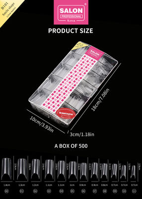ABS Clear Matte Full Cover Fake Nails Smile Shape για σαλόνι και DIY Nails επέκταση καλλιτεχνική