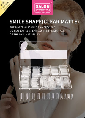 ABS Clear Matte Full Cover Fake Nails Smile Shape για σαλόνι και DIY Nails επέκταση καλλιτεχνική