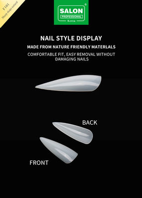Μακρύ Stiletto Nail Tips Full Cover Φυσικό χρώμα ψεύτικα νύχια με κουτί για τα σαλόνια νυχιών