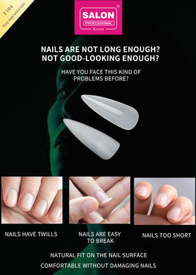 Μακρύ Stiletto Nail Tips Full Cover Ψεύτικα Nail Tips με κουτί φυσικά ματ ψεύτικα νύχια