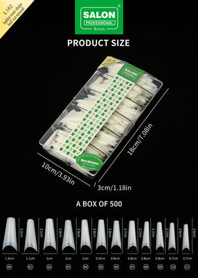 500Pcs Νυχτερινές Συμβουλές Ακρυλικό Γαλλικό Μισό Κάλυψη Ψεύτικες Συμβουλές Νυχτερινών Σκάλα Σχήμα Πίεση στα Νυχτερινά Συμβουλές UV Gel Εφοδιασμός Μανικιούρ