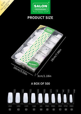 500pcs/Box ABS Salon Επαγγελματικά ψεύτικα νύχια για DIY Nail Art