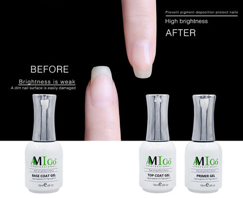 Amigo Gel Nail Polish Set UV LED Soak Off Base Λάμψη Λάμψη Ματ Τοπ Κοστούμι Gel Nail Art 18ml