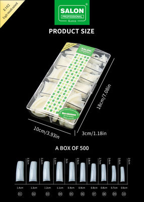 Ψεύτικο Νύχι Πλήρης Κάλυψη Φυσικό ABS Eagle Mouth Clear σε 12 μεγέθη για Nail Salon