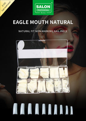 Ψεύτικο Νύχι Πλήρης Κάλυψη Φυσικό ABS Eagle Mouth Clear σε 12 μεγέθη για Nail Salon