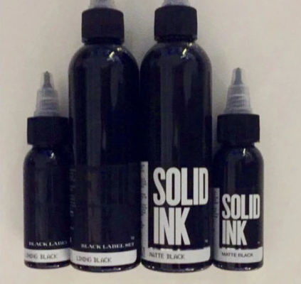 Γρηγορότερος χρωματισμός 30ML 60ML μελανιού δερματοστιξιών μελανιού μεταλλινών μαύρος στερεός για μόνιμο Makeup